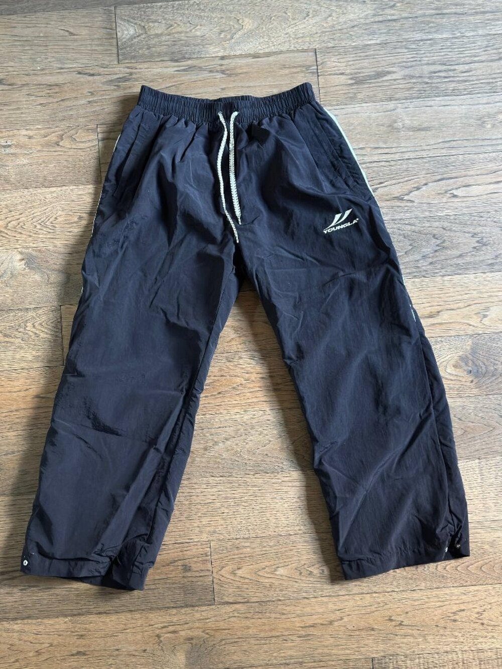 YoungLA Black Baggy Track Pants